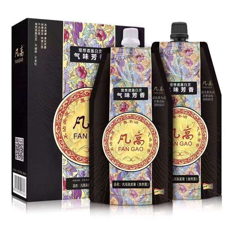 莱雅遐凡高染发膏不沾头皮自然黑染发膏清水黑油焗油黑发霜染发剂