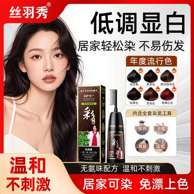 莱雅遐丝羽秀同款彩色染发剂泡泡染发盖白发染发膏一洗彩染发梳白