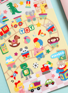 韩国Bonito 儿童玩具积木娃娃幼园diy手帐日记相册手工装饰贴纸画