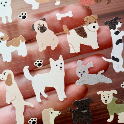 Suatelier 小狗柯基腊肠泰迪八哥柴犬比格斑点 手帐装饰diy贴纸画