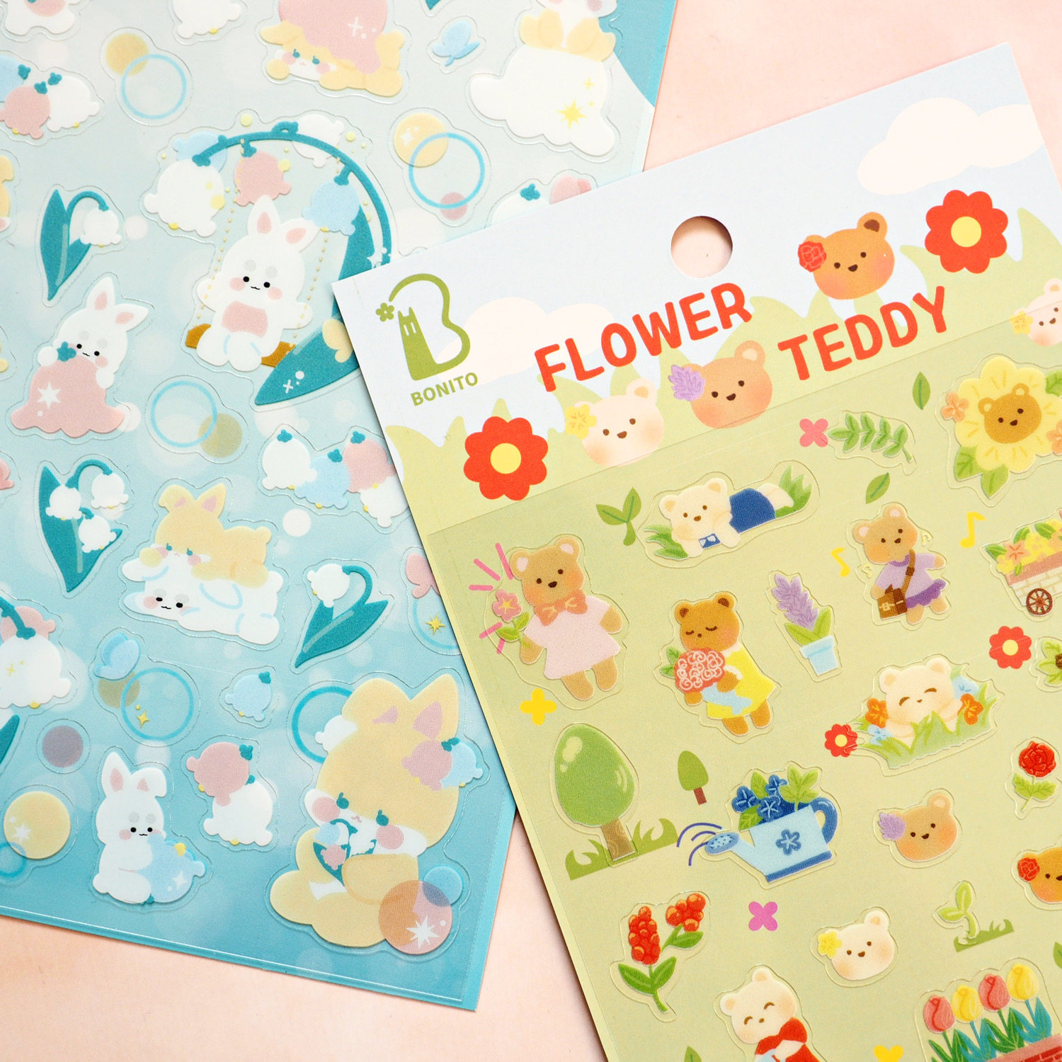 韩国bonito 铃兰兔子田园熊熊可爱diy手帐日记相册手工装饰贴纸画