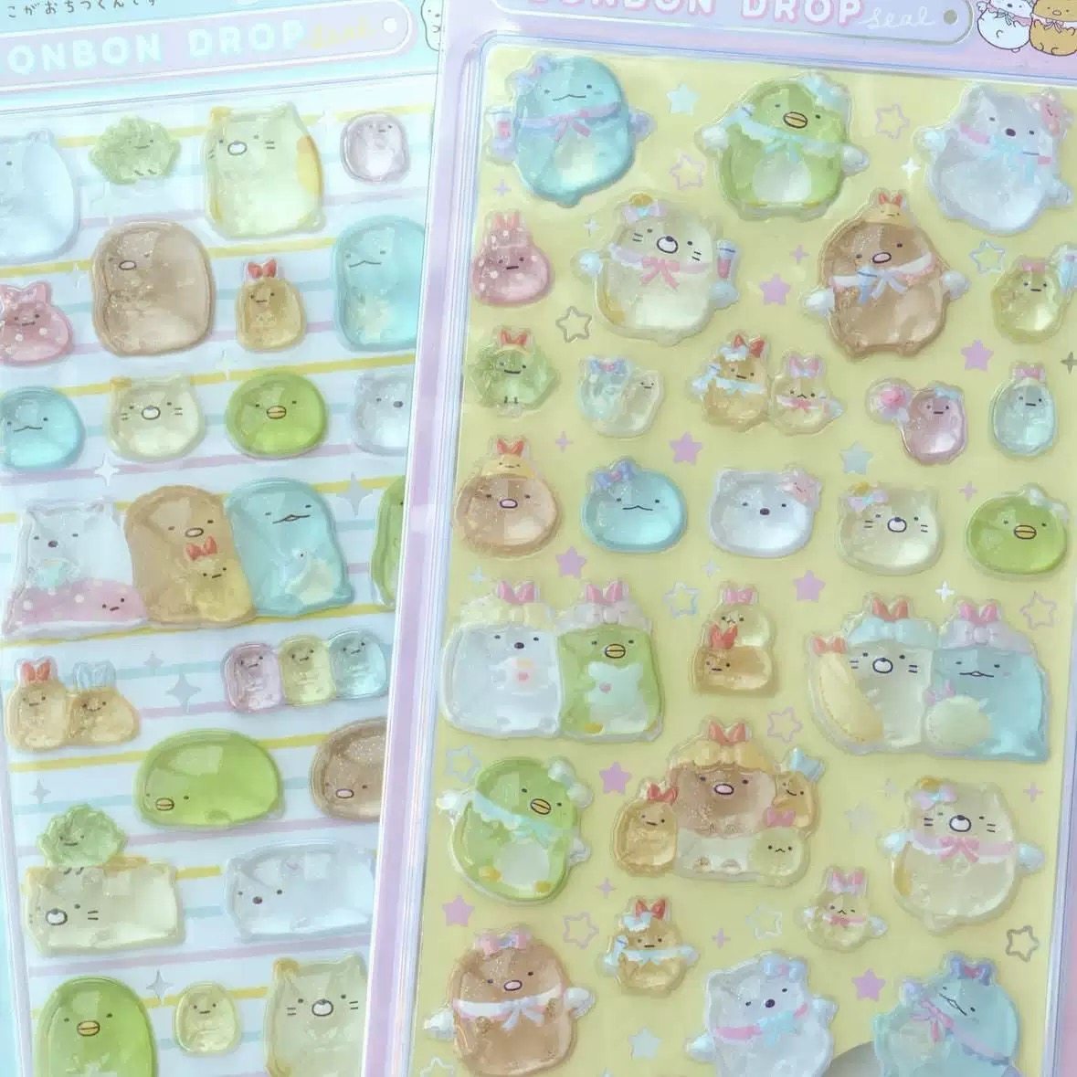 跨境卡通角落生物贴纸可爱儿童浮雕水晶立体贴纸手账DIY装饰礼品