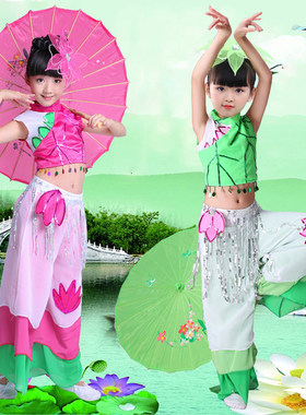 六一儿童俏江南荷花舞蹈服古典舞