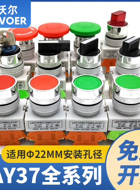LAY37-11平头BN蘑菇头M急停ZS按钮开关X2旋钮X3自锁Y090复位22mm