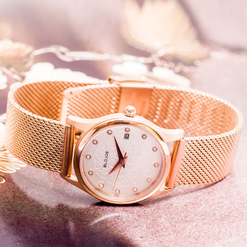 百乔blojoe防水手表女ins风简约气质时尚潮流米兰编织钢带学生