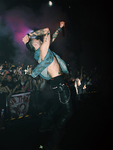 ROCKSTA 2023夏季做旧水洗蓝灰贴布刺绣破坏纽扣无袖重工背心马甲