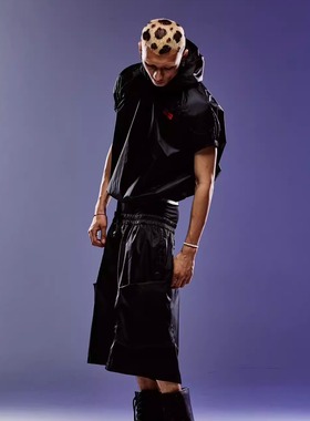 ROCKSTA “GHETTO SOLIDER”系列春夏黑色拳击套装短裤