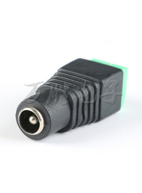 DC电源接头监控免焊母头转接线绿色端子12V带线柱插头5.5*2.1