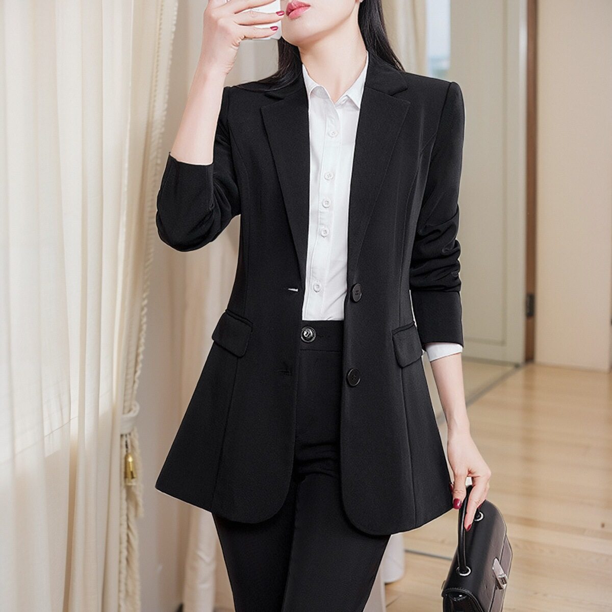 大码西装外套女2025春秋新款胖mm高端显瘦职业装正装套装工作服女