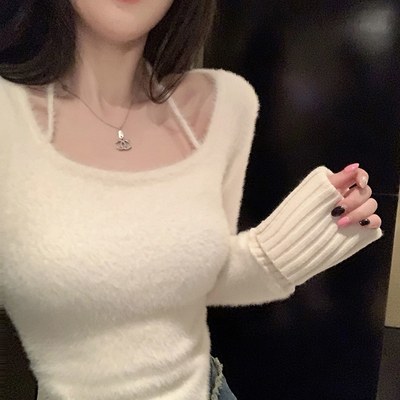 taobao agent Cotton knitted demi-season advanced long-sleeve, top, high-quality style
