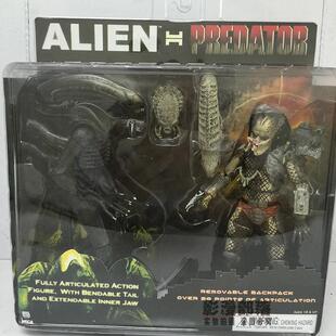 NECA7寸异形大战铁血战士套装剧场版1979透明脑壳异形可动