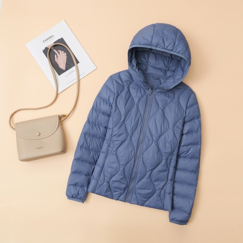 白鸭绒秋季2025新款轻薄羽绒服女短款小个子轻便妈妈外套时尚连帽