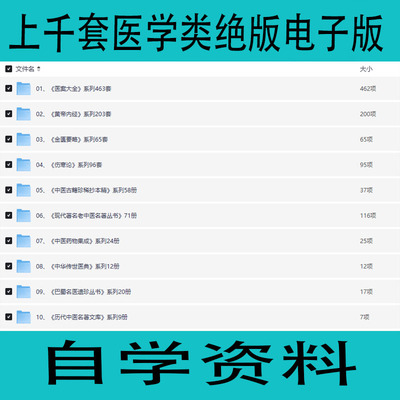 上千套医学类绝版电子版PDF自学资料学习资源