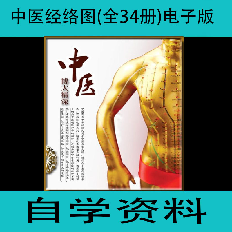 中医经络图(全34册)系统中医经络学习资料自学资料学习资源