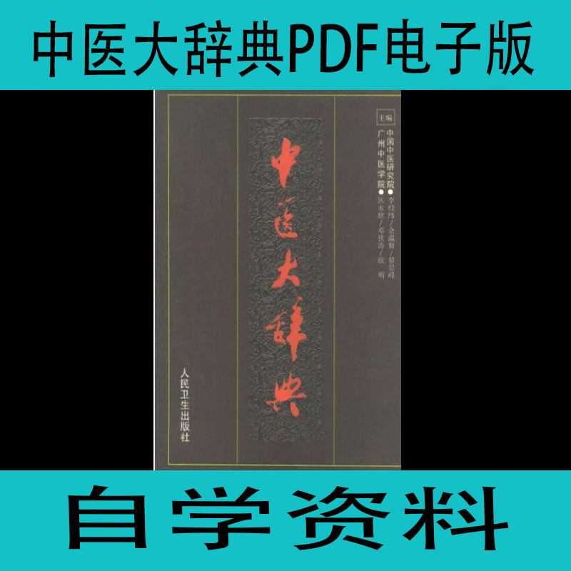 中医大辞典 中医学术的综合性辞书 PDF电子版 自学资料学习资源