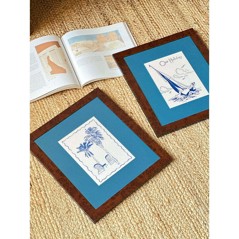 【海边假日】覆古度假风软装客厅玄关挂画小众艺术沙发边柜装饰画