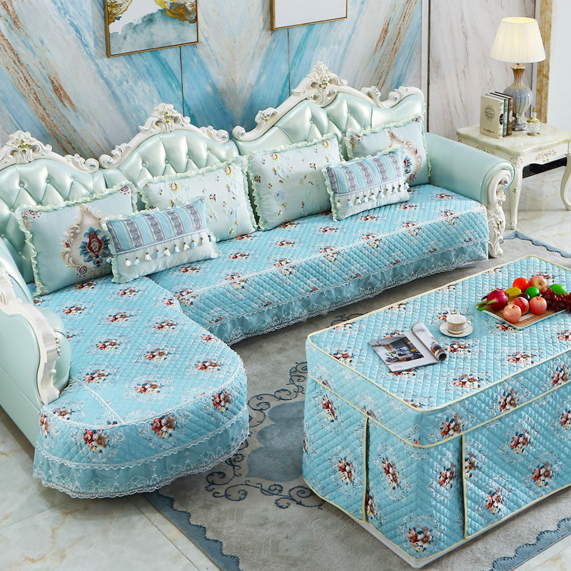 沙发套罩 四季通用防滑全包盖布防猫抓坐垫亚麻靠背巾 欧式沙发垫