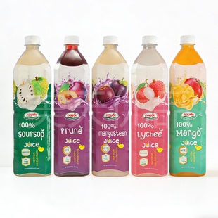 2瓶起包邮越南纳元100%NFC果汁刺果番荔枝汁山竹汁芒果西梅汁饮料