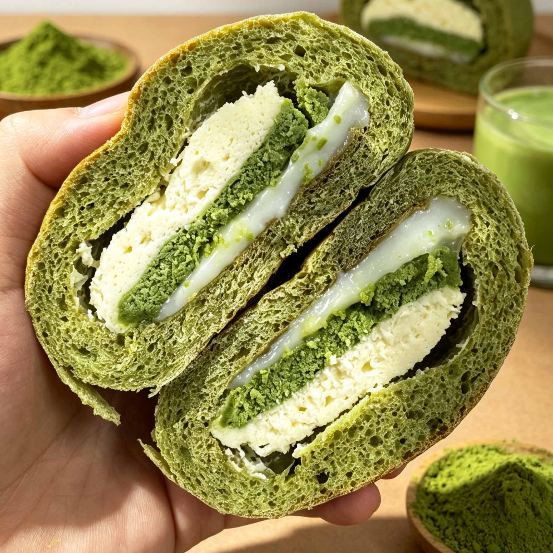 全麦抹茶奶酪麻薯红豆欧包  粗粮代餐饱腹 轻食手作带馅零食早餐