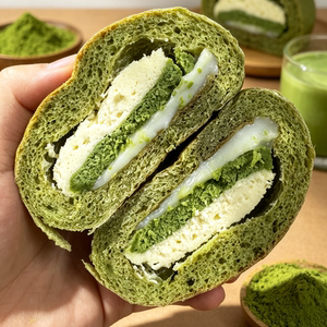 全麦抹茶奶酪麻薯红豆欧包  粗粮代餐饱腹 轻食手作带馅零食早餐