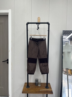 复古棕色百搭休闲裤灯芯绒拼接加棉七分裤时尚秋冬