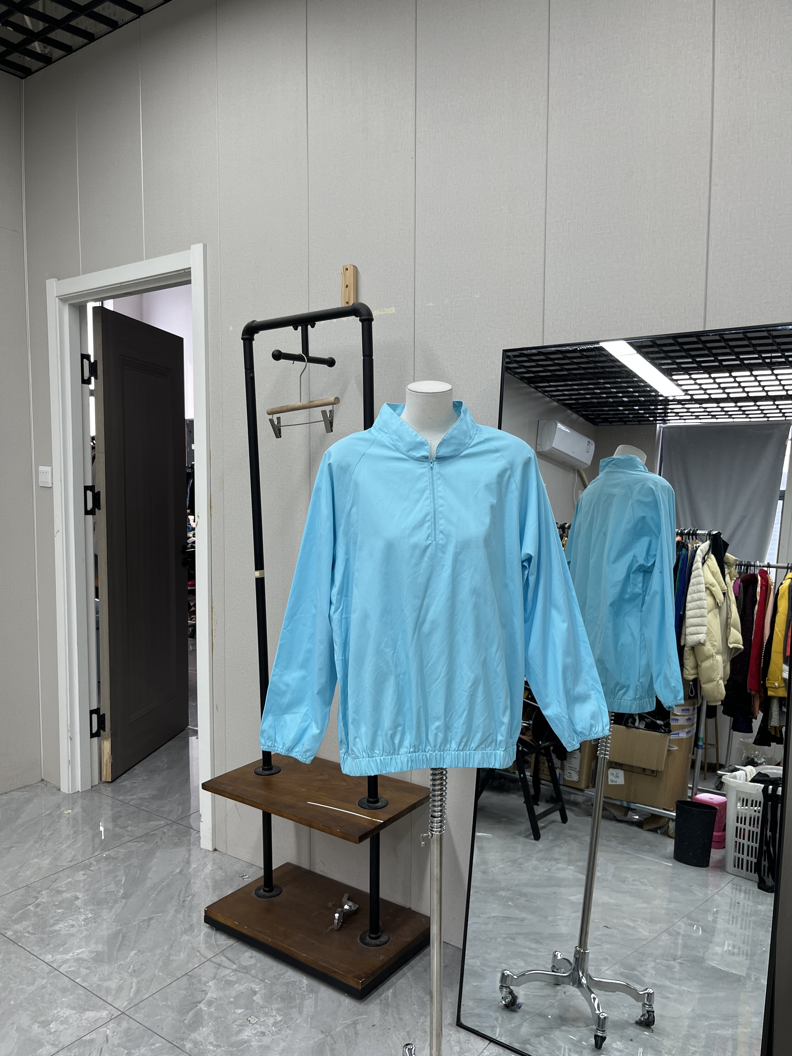 高品质复古长袖套头卫衣清新蓝色春秋款宽松休闲