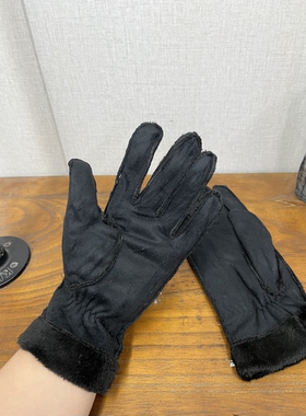 黑色秋冬手套雾面内里加绒时尚保暖长款显白潮流防风