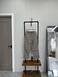 百搭复古美拉德色系款 休闲裤 呢料哈伦裤 英伦格子款