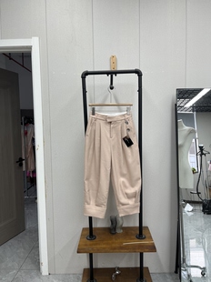 卡其色西装裤高腰小个子宽松新款萝卜休闲九分哈伦裤