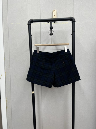 甜美格子深色系短裤夏季款可爱乖乖女经典学院风减龄款
