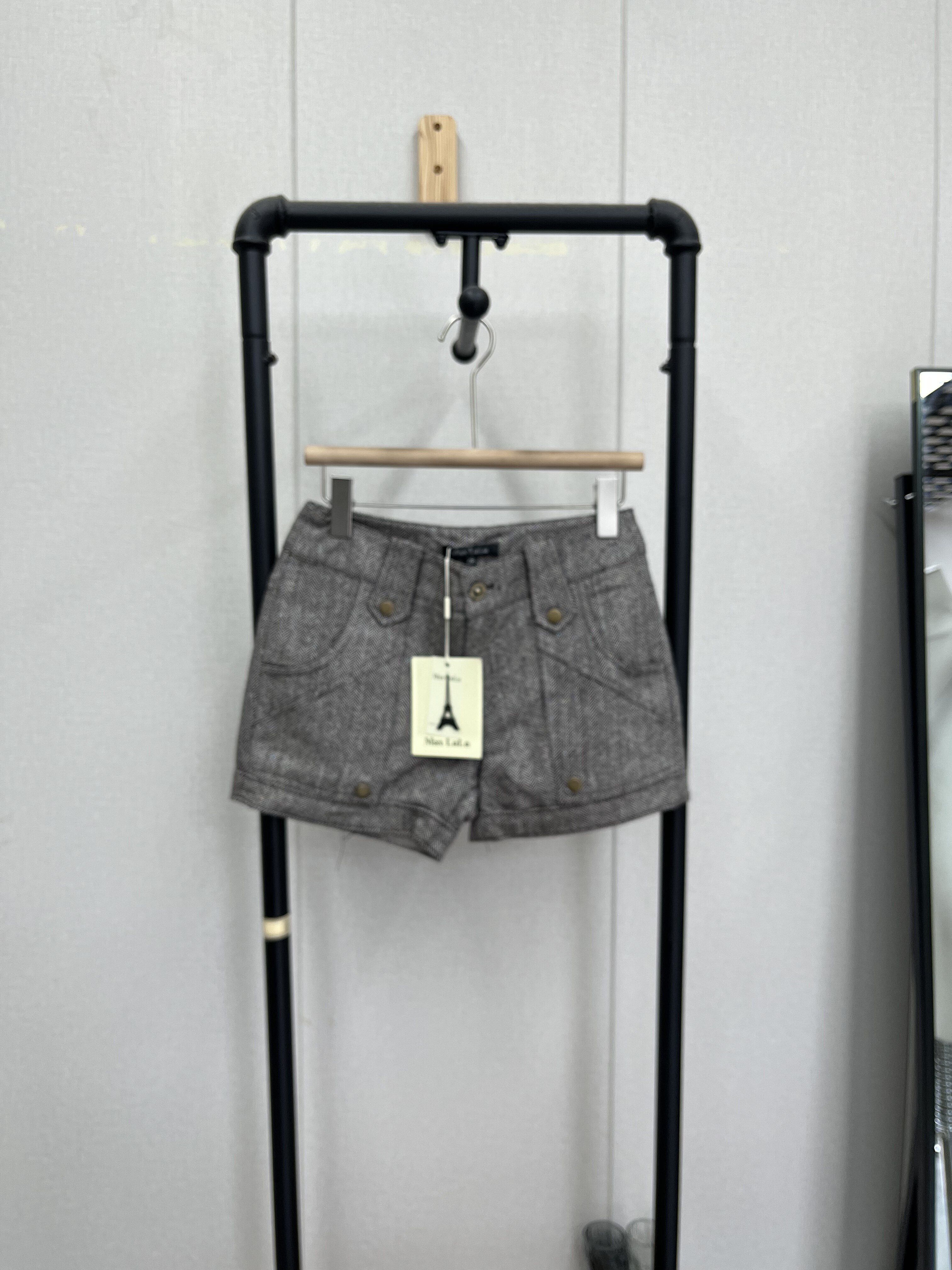 呢料短裤中低腰百搭复古靴裤时尚减龄百搭秋冬休闲