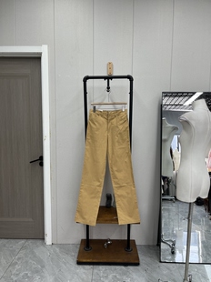 土黄色高级高腰直筒阔腿休闲裤百搭春秋款通勤款