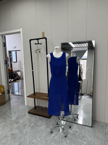 夏季无袖连衣裙深蓝色两件套百搭修身通勤气质显瘦
