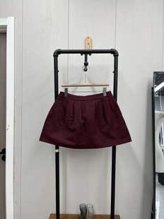 款 高品质蓬蓬裙春夏款 甜美百搭酒红色可爱显瘦时尚