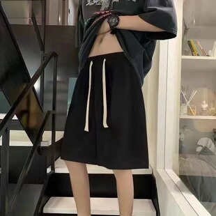 夏季短裤男生纯色简约中裤宽松透气薄款纯棉短裤五分裤子休闲纯棉