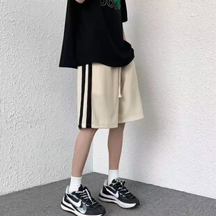 ins超火运动短裤夏韩版潮学生宽松显瘦薄款直筒阔脚休闲五分裤