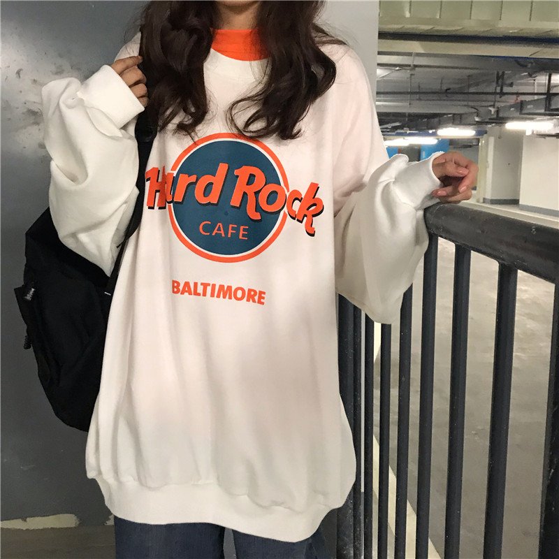 Non real shot long sleeve thin sweater women's spring and Autumn New Korean loose Hong Kong Style lazy clothes 5017