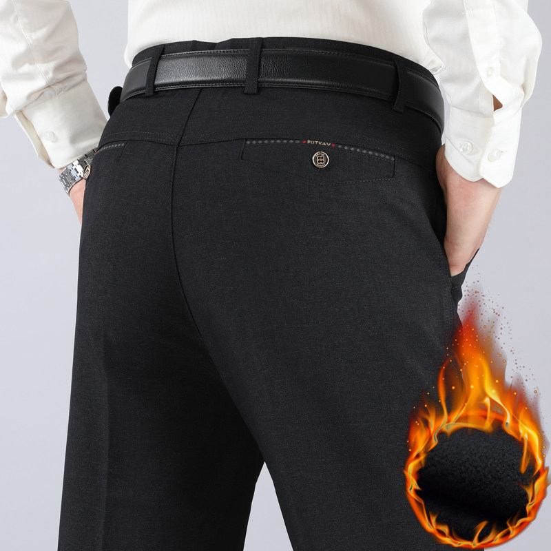 秋冬季中老年人男裤子40岁50宽松爸爸西裤加绒加厚中年男士休闲裤在类目 男装, 休闲裤中 - 来自Buy2taobao.com提供专业的淘宝代购服务