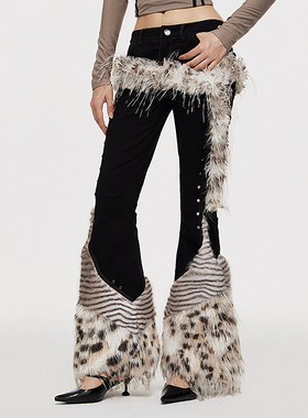 AE30 Saint 豹纹毛毛皮带 暗扣腰带