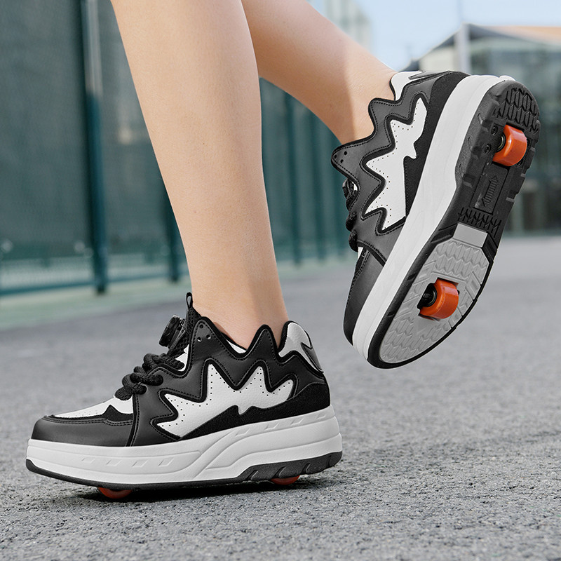 暴走鞋新款双轮爆走鞋自动款轮滑鞋溜冰鞋轮子鞋成人学生男女鞋子