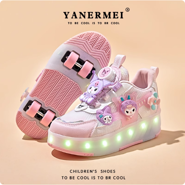 库洛米女童秋季四轮滑鞋