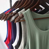 背心 号运动弹力透气纯色黑白红灰色薄款 男夏季 莫代尔棉加肥加大码