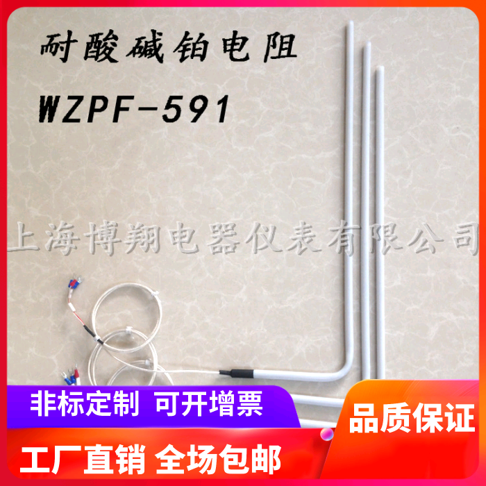 上海博翔 PT100铂热电阻 耐腐铂电阻 WZPF-591 防腐热电阻