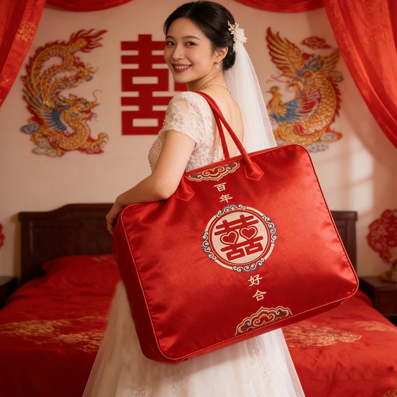 装喜被的手提袋结婚女方陪嫁被子被子防尘袋