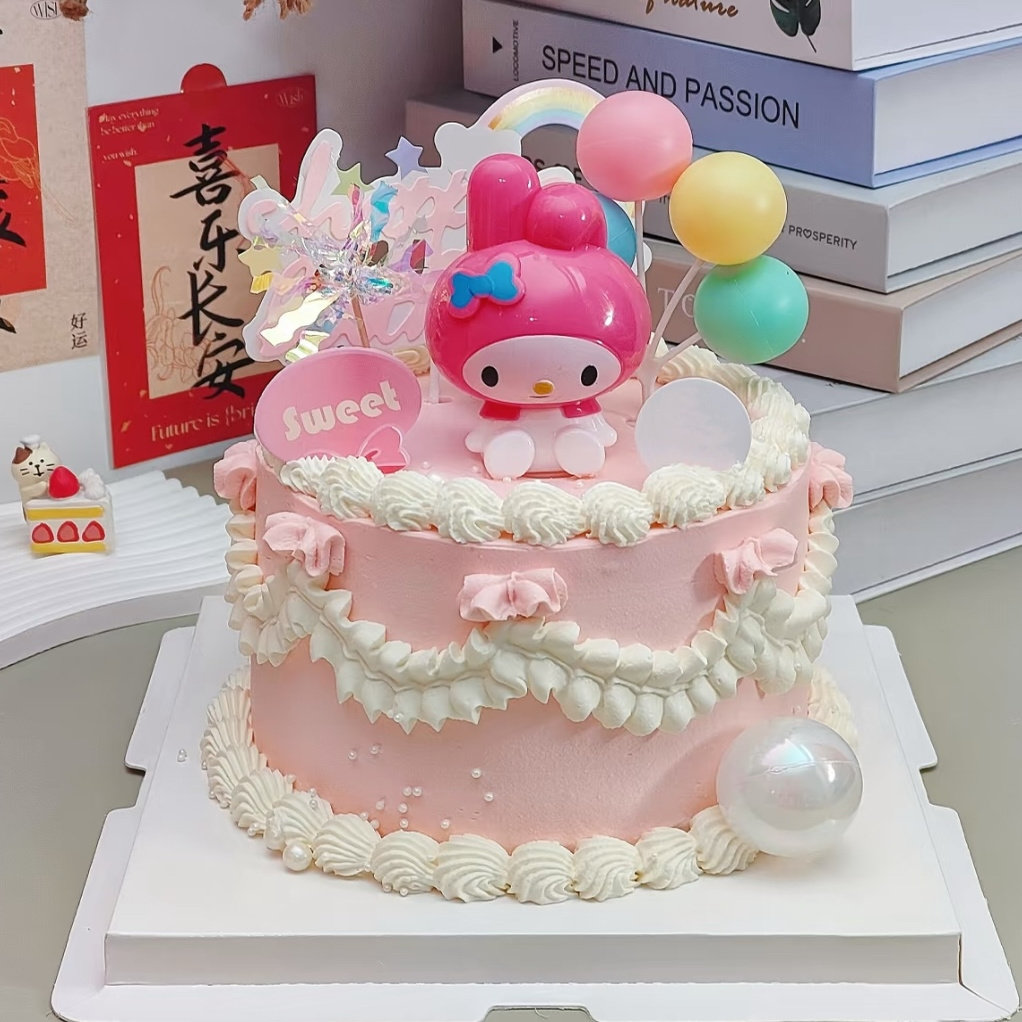 可爱女孩动物奶油生日蛋糕泉州晋江洛江丰泽鲤城同城配送