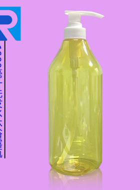 加厚1000ml洗发水沐浴露洗手液塑料瓶 PET黄色透明塑料分装瓶