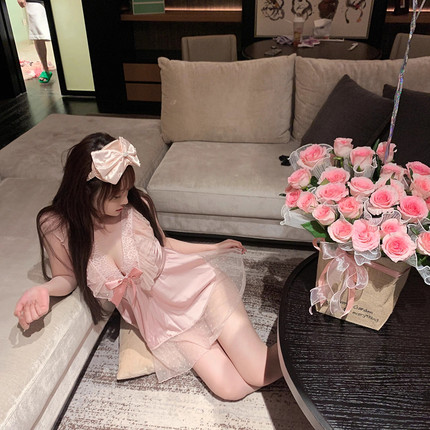 香香芭蕾~性感睡衣纯爱小蛮腰女生情感微胖冰丝新款连衣夏天睡裙