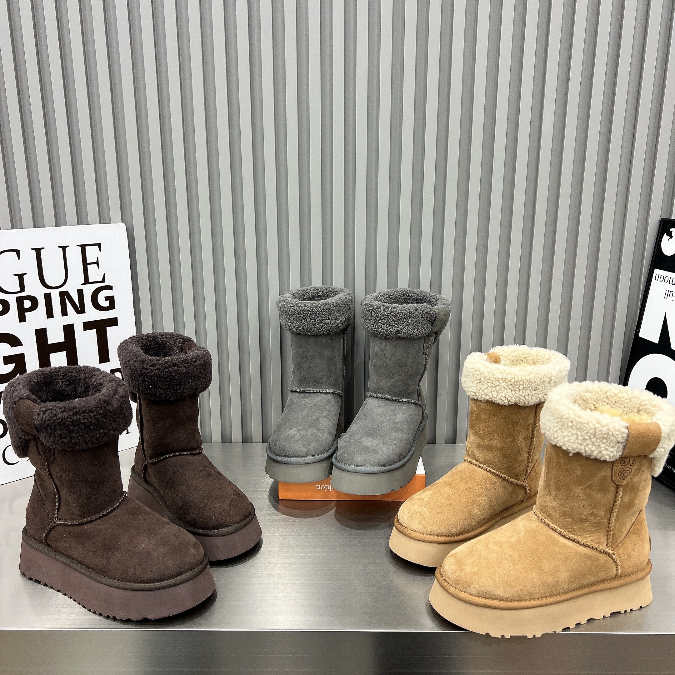 羊皮毛一体雪地靴女鞋2025冬季新款厚底增高中筒毛口加绒保暖棉鞋