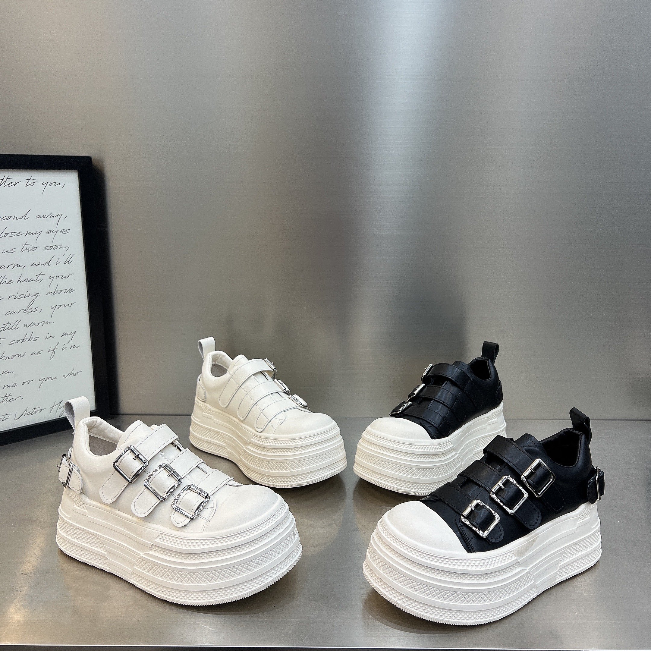 6cm厚底松糕皮带扣小白鞋女2026新款真皮贝壳头低帮单鞋休闲板鞋,女鞋,松糕（摇摇）鞋,淘宝优惠券,粉丝福利购,淘宝优惠卷