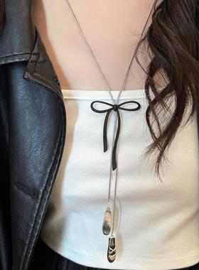 甜美芭蕾鞋蝴蝶结流苏项链女